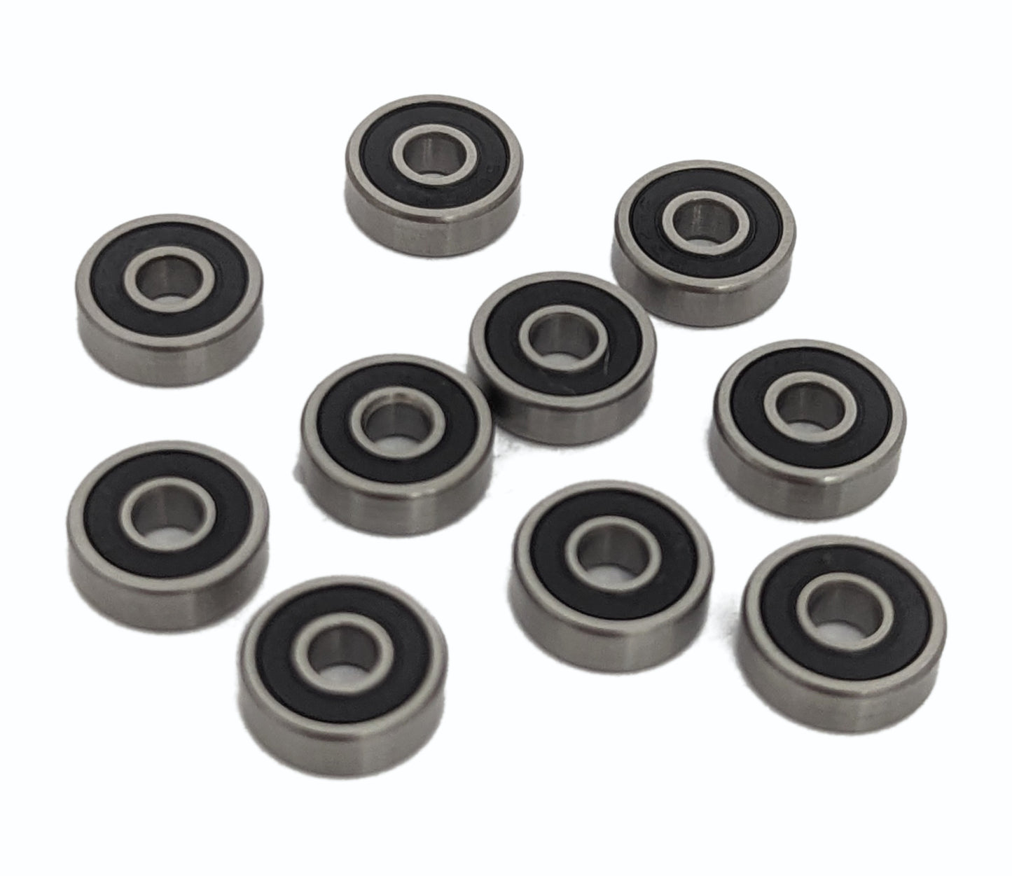 605 Bearings (5x14x5mm) - Set of 10 rubber sealed 2RS miniature ball bearings for RC