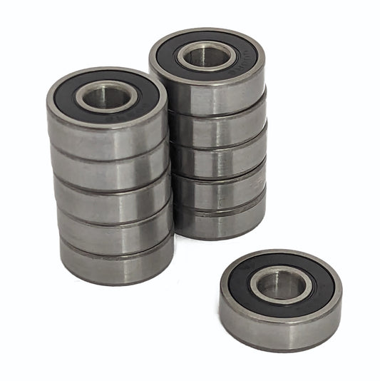608 Bearings (8x22x7mm) - Rubber sealed RC ball bearings stacked with detail view