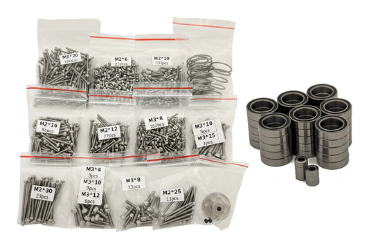 Casadio Wrangl3r Build Kits - Hardware pack with screws, bearings, and fasteners