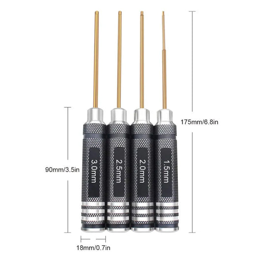 Hex Screwdrivers - Metric Set of 4 - Component detail view for DIY RC building