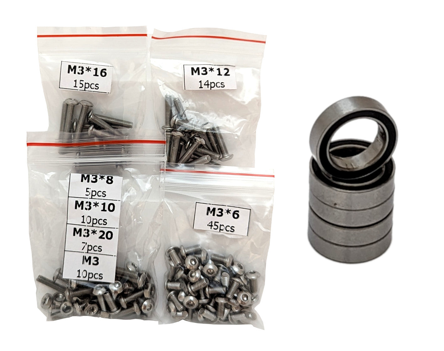 RC Printer complete parts kit: screws, bearings, timing belts, motor, 20kg servo and ESC