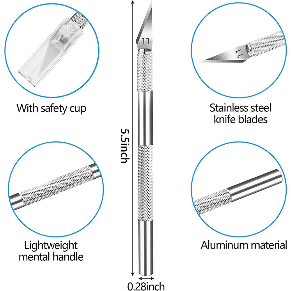 Craft Knife and #11 Blades - Non-Slip Precision Hobby Scalpel Knife and Blades - RC Printer