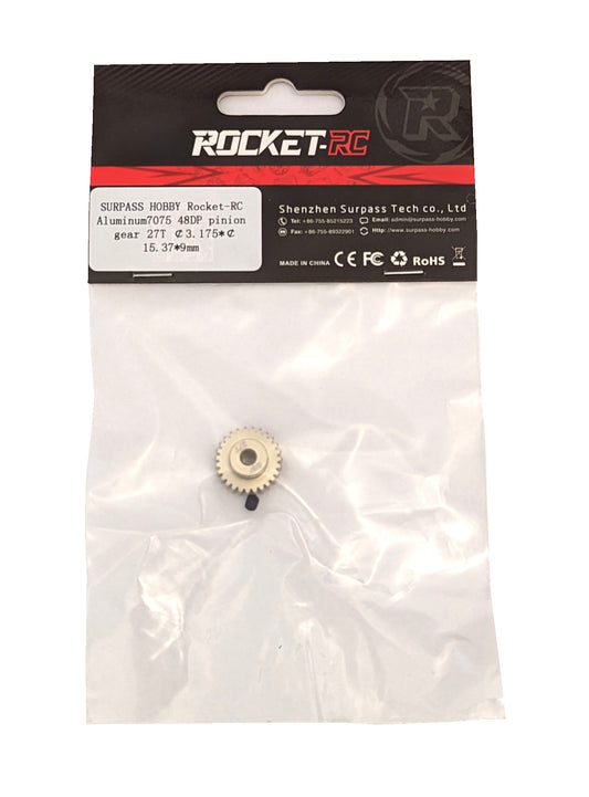 48DP Pinion Gear - 27T - 3.175 bore - Aluminum - RC Printer