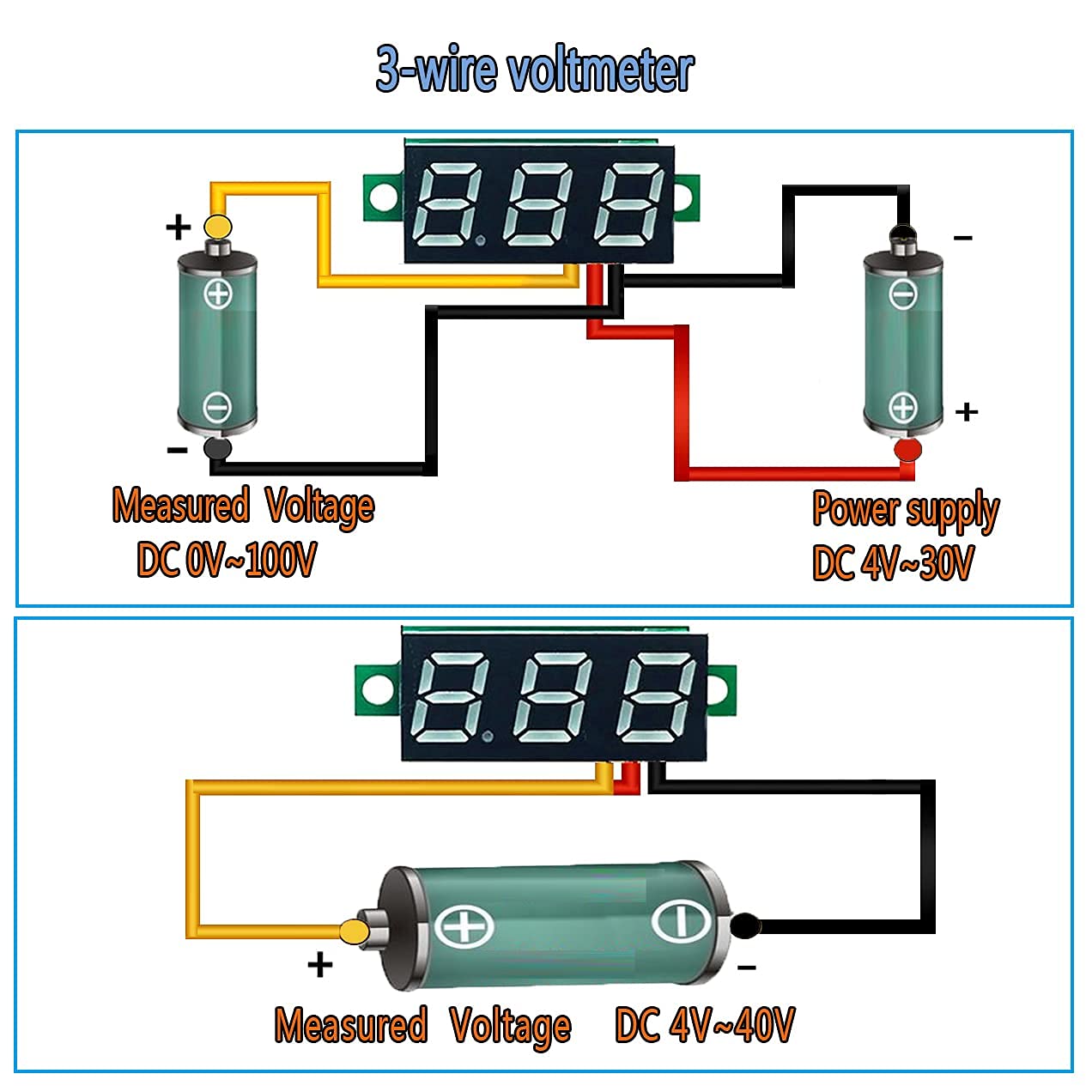Digital Mini Blue LED Voltage Display Module - RC Printer