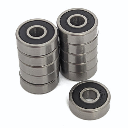 604 Bearings (4x12x4mm) - Rubber sealed steel ball bearings 10-pack for RC cars