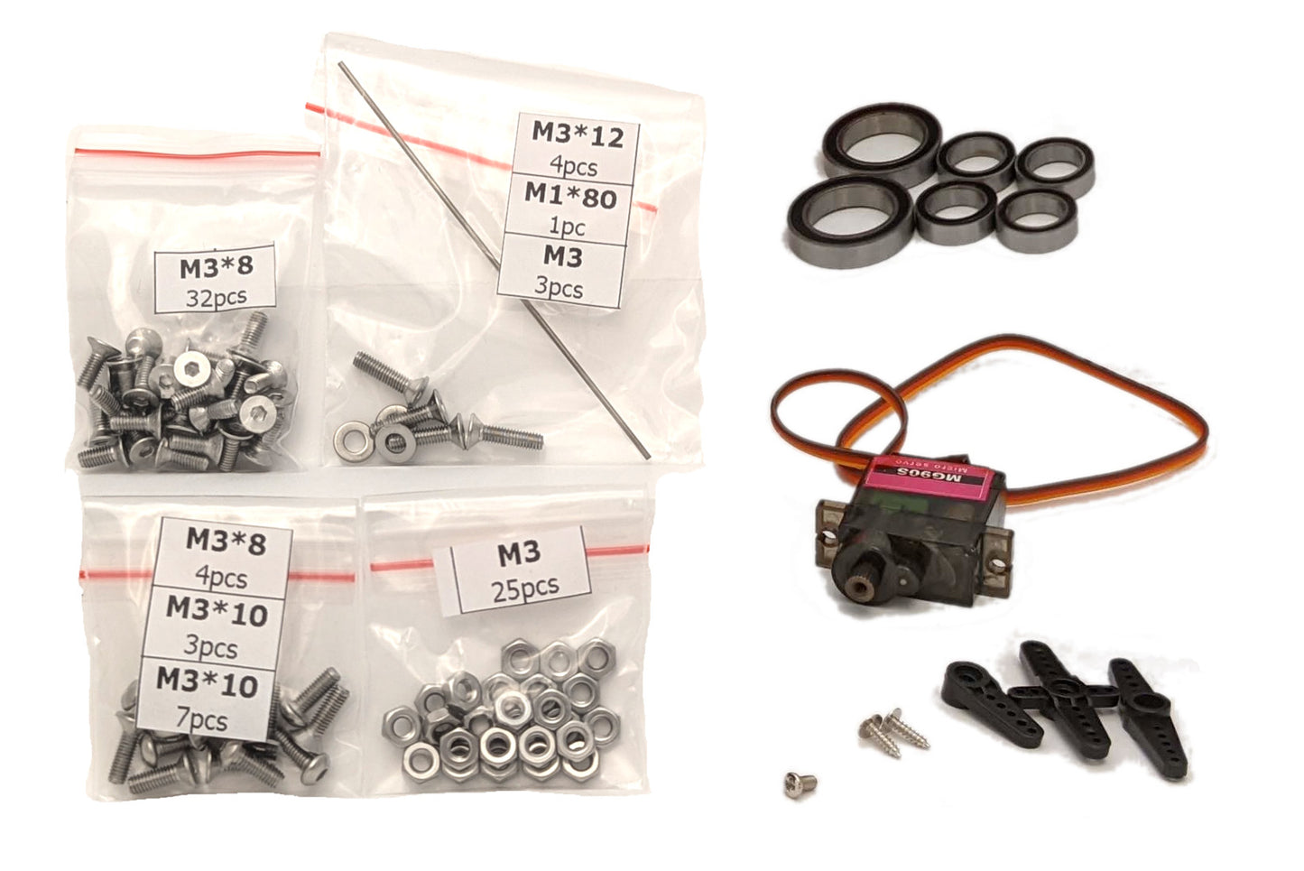OpenRC F1 Build Kits - Build kit with hardware, electronics, and fasteners for DIY RC building