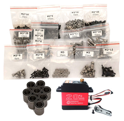 3DSets Rancher fasteners - M2/M3 screw sets, timing belts, bearings & 20kg servo