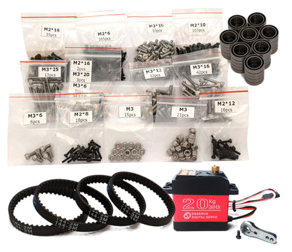 3DSets Rancher hardware kit - Sorted screws, bearings, belts & digital servo