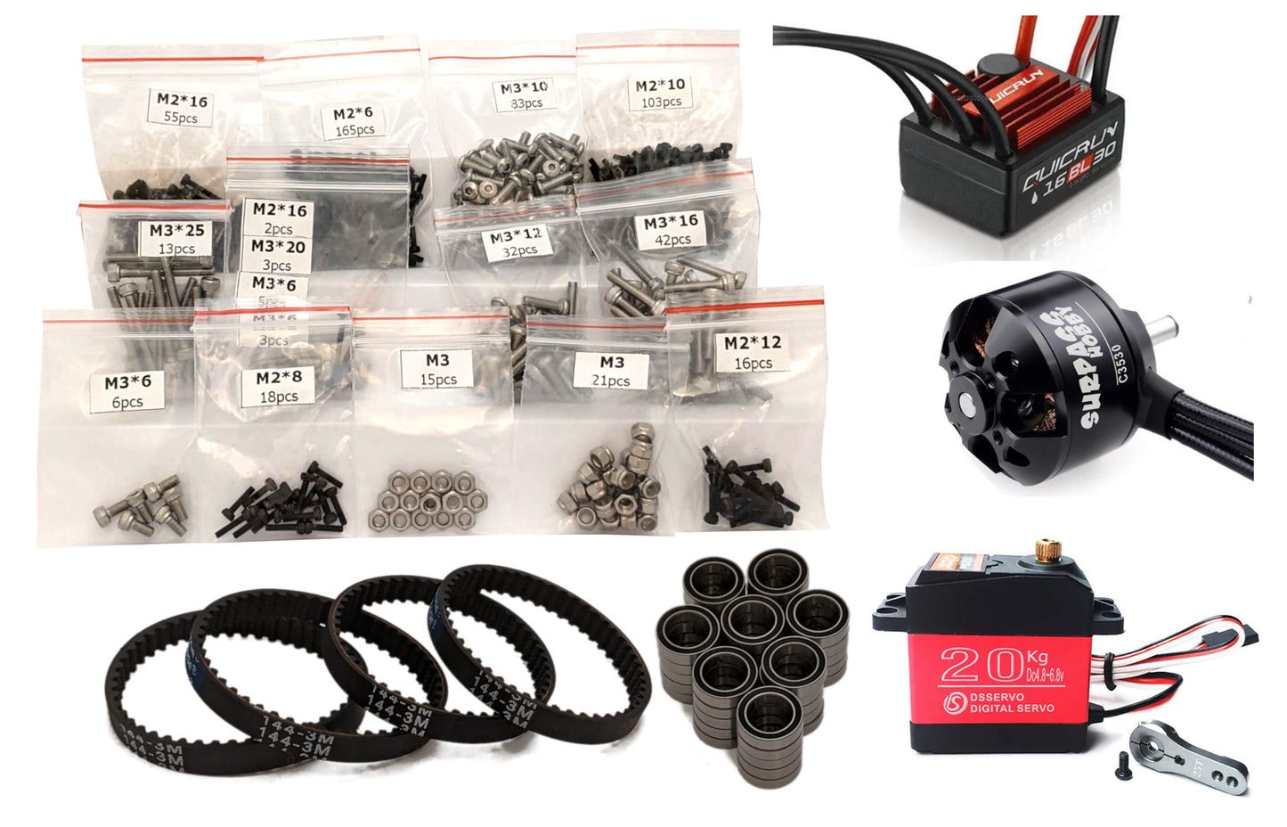 3DSets Rancher Kit electronics - Quicrun ESC, Surpass motor, servo & hardware pack