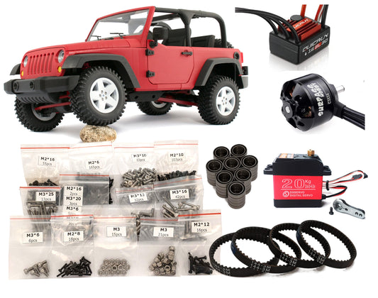 3DSets Rancher Build Kit - Complete red RC Jeep with brushless motor & 20kg servo