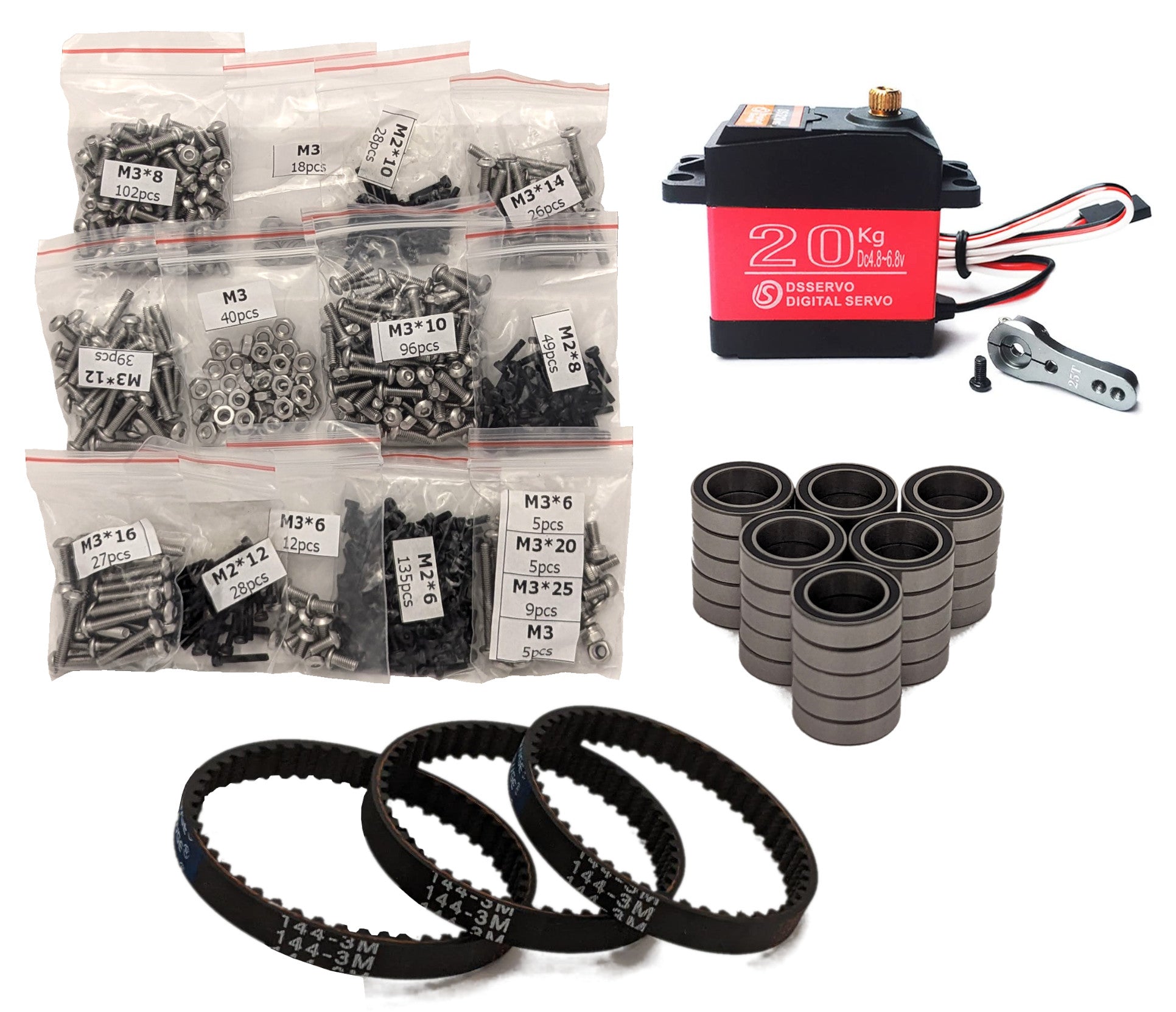 3DSets Reaper hardware pack - Motor, ESC, timing belts, bearings & sorted screws