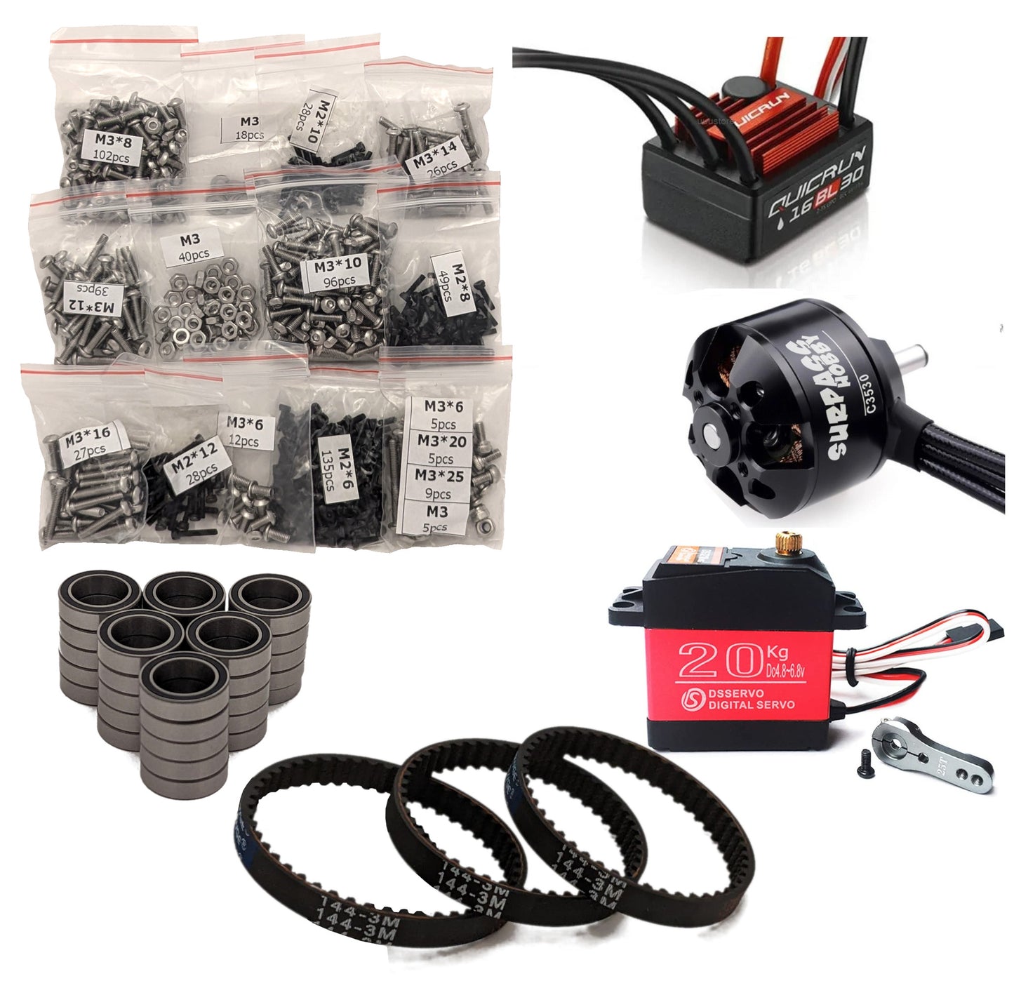 3DSets Reaper electronics kit - Quicrun ESC, Surpass motor, servo & fasteners