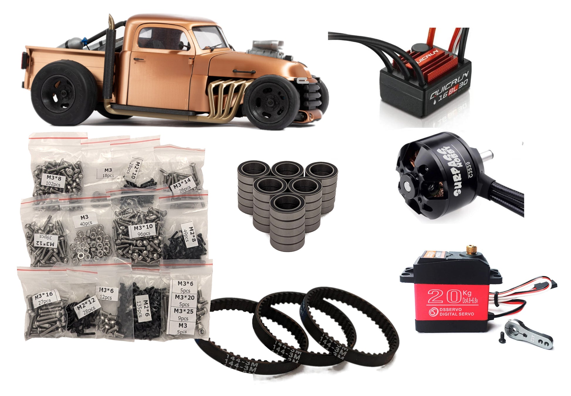 3DSets Reaper Build Kit - Hot rod pickup with motor, ESC, servo & hardware
