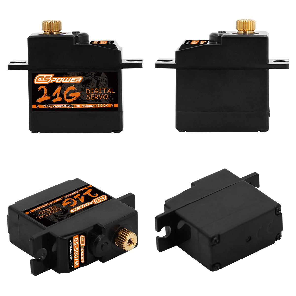 DSPower S007M 21G Digital Mini Servo 4.2kg - Component detail view for DIY RC building